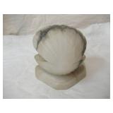 Vintage Alabaster Marble Carved Clam Shell Dish