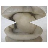 Vintage Alabaster Marble Carved Clam Shell Dish