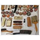 Vintage Lot of Shoe Polish and Shoe Shine Brushes
