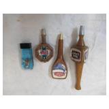 Vintage Beer Paraphernalia. Budweiser Bottle Bud Lite bucket and Beer Tabs