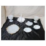 Lot of various vintage Milk Glass pieces