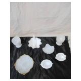 Lot of various vintage Milk Glass pieces