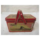 Vintage Metal Lunch Box with 3 noise maker toys