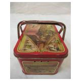 Vintage Metal Lunch Box with 3 noise maker toys