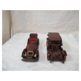 Lot of 2 vintage wood cars