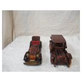 Lot of 2 vintage wood cars