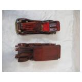 Lot of 2 vintage wood cars