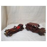 Lot of 2 vintage wood cars