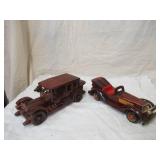 Lot of 2 vintage wood cars