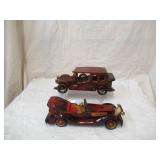 Lot of 2 vintage wood cars
