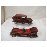 Lot of 2 vintage wood cars