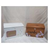 Lot of 2 Table Top Wood Trunks/Gift Card Boxes