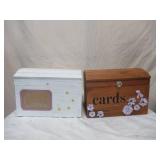 Lot of 2 Table Top Wood Trunks/Gift Card Boxes