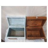 Lot of 2 Table Top Wood Trunks/Gift Card Boxes