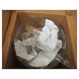 Glass Punch Bowl with 14 cups in box