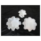 Lot of Vintage Fenton Silver Crest Ruffled Edge Glass Pieces