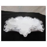 Lot of Vintage Fenton Silver Crest Ruffled Edge Glass Pieces