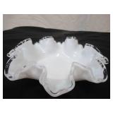 Lot of Vintage Fenton Silver Crest Ruffled Edge Glass Pieces