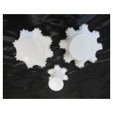 Lot of Vintage Fenton Silver Crest Ruffled Edge Glass Pieces