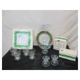 Avon Holiday Hostess Collection: Glassware Christmas Holly - Platter, Compote, Candle Holders and 4 Glasses