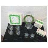Avon Holiday Hostess Collection: Glassware Christmas Holly - Platter, Compote, Candle Holders and 4 Glasses