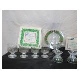 Avon Holiday Hostess Collection: Glassware Christmas Holly - Platter, Compote, Candle Holders and 4 Glasses