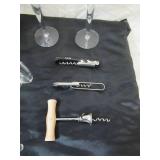 Vintage Lot of Barware: Beer Mugs, Pitcher, Shot Glasses, Wine Glasses, Coasters, openers and more.