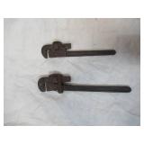 Lot of 2 Vintage Pipe Wrenches.Traedent