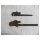 Lot of 2 Vintage Pipe Wrenches.Traedent