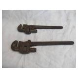 Lot of 2 Vintage Pipe Wrenches.Traedent