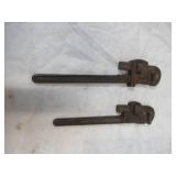Lot of 2 Vintage Pipe Wrenches.Traedent