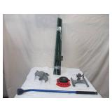 Lot of various Gardening Yard Items: Sprinklers, Gardening wand for hose, Garden Posts