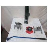 Lot of various Gardening Yard Items: Sprinklers, Gardening wand for hose, Garden Posts