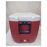 Igloo Cooler. 56 Quart with drain. Red and white.