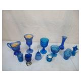 Vintage Lot of Cobalt Blue Glassware items