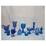 Vintage Lot of Cobalt Blue Glassware items