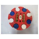 2 Vintage Poker Chips Card Caddy Spinning Carousel Holders filled with Vintage Poker Chips and 4 deck of cards
