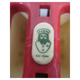 2 Vintage Poker Chips Card Caddy Spinning Carousel Holders filled with Vintage Poker Chips and 4 deck of cards