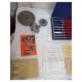 Craftsman & Dunlap Wood Lathe w/ set of Craftsman Professional Cutting Knives in case & Instructions