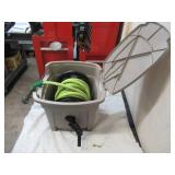 Suncast Garden Hose Storage Container Reel with Hose and Adjustable Nozzle