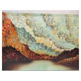 Carolyn Kinder Painting on Wrapped Canvas. Large  60" x 30".