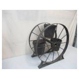 Vintage Metal Planter 3 Pots with rustic Wagon Wheel