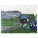 Dunlop Golf Clubs in Golf Bag with Golf Balls, Golf Club covers, Rain Cover and more. AS PICTURED.