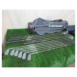 Dunlop Golf Clubs in Golf Bag with Golf Balls, Golf Club covers, Rain Cover and more. AS PICTURED.