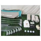 Dunlop Golf Clubs in Golf Bag with Golf Balls, Golf Club Covers and other accessories as pictured.