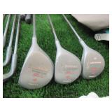 Dunlop Golf Clubs in Golf Bag with Golf Balls, Golf Club Covers and other accessories as pictured.