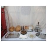 Lot of Serving Trays and Baskets