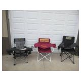 3 Outdoor Folding Chairs in Bags. Advertising: MN Golden Gophers. Bumper to Bumper