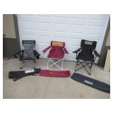 3 Outdoor Folding Chairs in Bags. Advertising: MN Golden Gophers. Bumper to Bumper