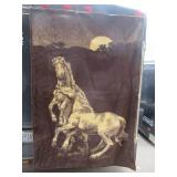 2 Large Home Decor Animal Blankets.1 is of Horses and 1 is of a Lion.
